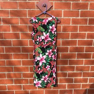 NWT Vesper Tropical Print Midi Bodycon Dress